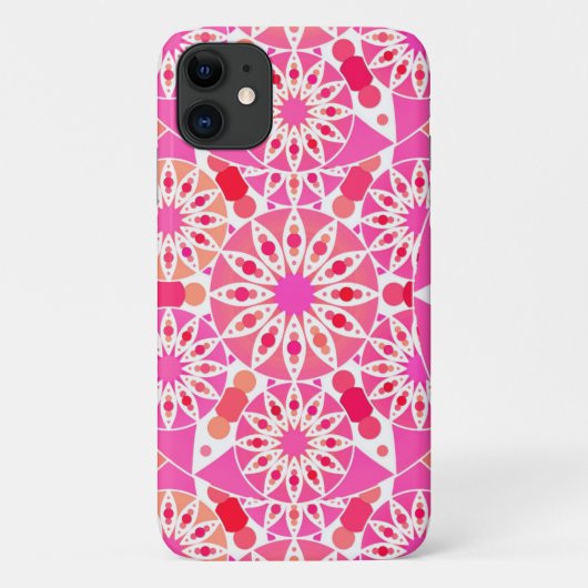 マンダラパターン、ピンクとサンゴの色合い Case-Mate iPhoneケース (裏面)