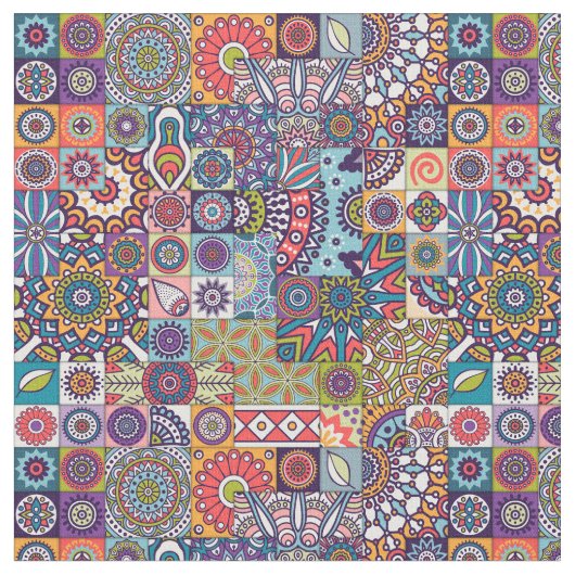 マンダラパターン ファブリック (クローズアップ)