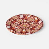 マンダラパターン，ブラウン，錆，タン，ベージュ ペーパープレート (アングル)