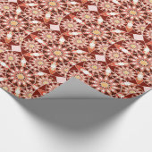 マンダラパターン，ブラウン，錆，タン，ベージュ ラッピングペーパー (角)