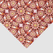 マンダラパターン，ブラウン，錆，タン，ベージュ 薄葉紙 (詳細)