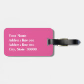 マンダラパターン，ホットピンク，白黒 ラゲッジタグ (裏面横)