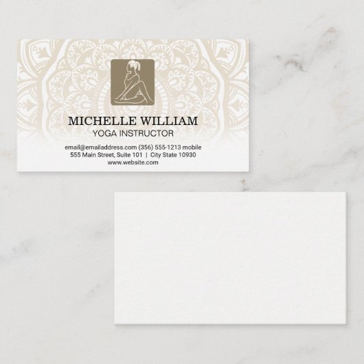 マンダラパターン |ヨガツイストポーズ 名刺 (正面/裏面)