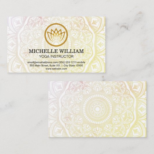 マンダラパターン |ヨガフラワーロゴ 名刺 (正面/裏面)