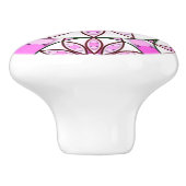 マンダラパターン，ラベンダー，ピンク，ホットピンク，白 セラミックノブ (側面)
