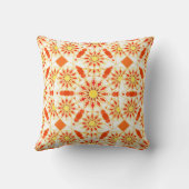 マンダラパターン,レンガの赤,錆,金ゴールド クッション (裏面)