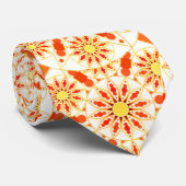 マンダラパターン，レンガの赤，錆，金ゴールド ネクタイ (ロール)