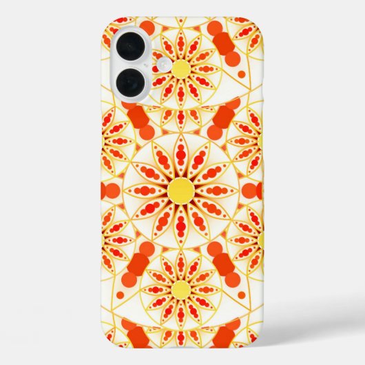 マンダラパターン，レンガの赤，錆，金ゴールド Case-Mate iPhoneケース (裏面)