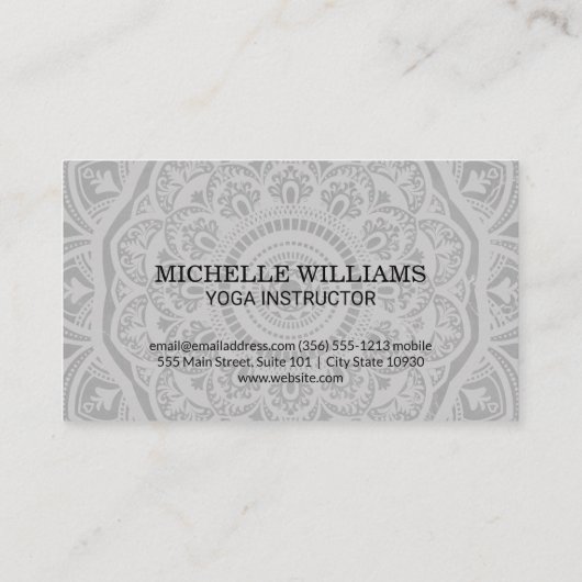 マンダラパターン |瞑想 |ヨガ先生 名刺 (裏面)