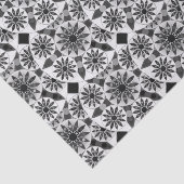 マンダラパターン，黒，白と灰色/灰色 薄葉紙 (詳細)