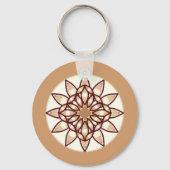マンダラパターンinタンとチョコレートブラウン キーホルダー (正面)