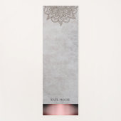 マンダラパーソナライズされたエレガントバラ金ゴールドメタリック ヨガマット (正面)