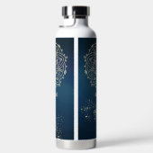 マンダラパーソナライズされたブルーと金ゴールド瞑想 ウォーターボトル (右面)