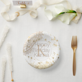 マンダラパーソナライズされた金ゴールド星モノグラム ペーパーボウル