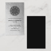 マンダラビジネスカード | 銀のフェイクテクスチャ 名刺 (正面/裏面)