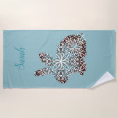 マンダラビットチョコレートアンドブルース ビーチタオル (正面)