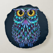 マンダラフクロウ装飾用クッション ラウンドクッション (裏面)