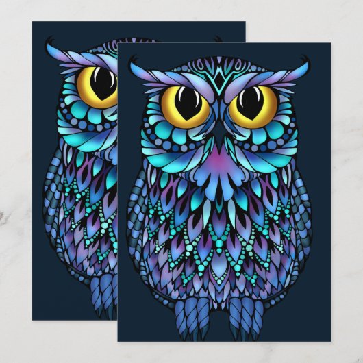 マンダラフクロウ 招待状 (正面/裏面)