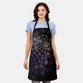 マンダラフラクタルアートサイケデリック宇宙球 エプロン (着用した状態)