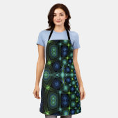 マンダラフラクタルアートラサイケデリックイト エプロン (着用した状態)