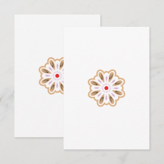マンダラフラワーアートプリント | ボホデコール カード (正面/裏面)