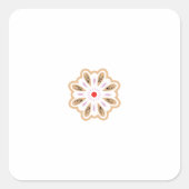 マンダラフラワーアートプリント | ボホデコール スクエアシール (正面)