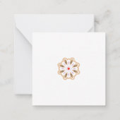 マンダラフラワーアートプリント | ボホデコール ノートカード (裏面)