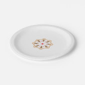 マンダラフラワーアートプリント | ボホデコール ペーパープレート (アングル)