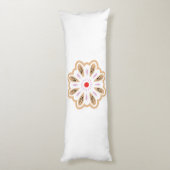 マンダラフラワーアートプリント | ボホデコール ボディピロー (裏面 (縦))