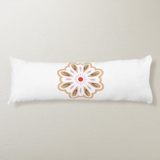 マンダラフラワーアートプリント | ボホデコール ボディピロー (正面)