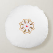 マンダラフラワーアートプリント | ボホデコール ラウンドクッション (正面)