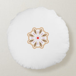 マンダラフラワーアートプリント | ボホデコール ラウンドクッション