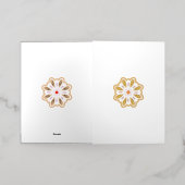 マンダラフラワーアートプリント | ボホデコール 箔グリーティングカード (外側レイダウン)