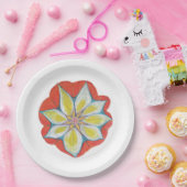 マンダラフラワーカスタム紙プレート9 in ペーパープレート (パーティー)