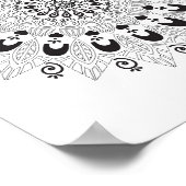 マンダラフラワーデザイン着色ページ ポスター (角)