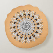 マンダラフラワーデザイン装飾用クッション ラウンドクッション (裏面)