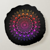 マンダラフラワーデザイン装飾用クッション ラウンドクッション (裏面)