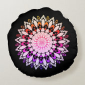 マンダラフラワーデザイン装飾用クッション ラウンドクッション (裏面)