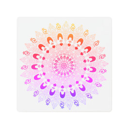 マンダラフラワーデザイン メタルプリント