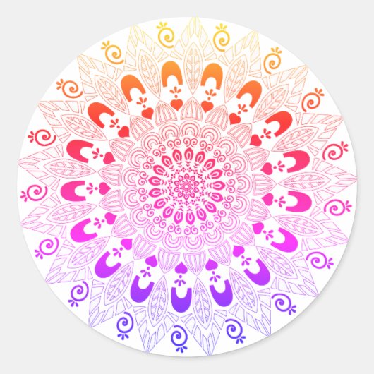 マンダラフラワーデザイン ラウンドシール (正面)