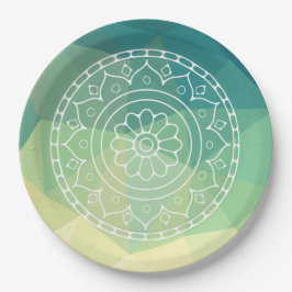 マンダラフラワーボホインスピレーション ペーパープレート