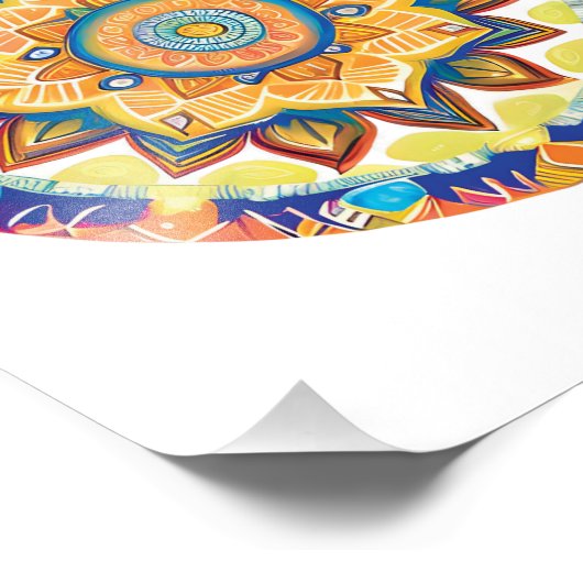 マンダラフラワー魔法ブルーウォーター色 フォトプリント (角)