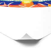 マンダラフラワー魔法ブルーウォーター色 ポスター (コーナー)