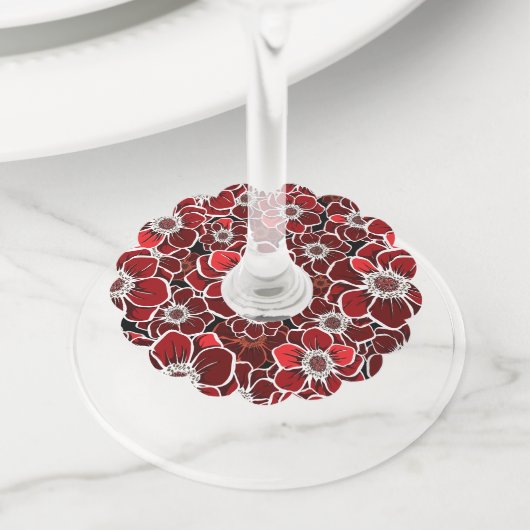 マンダラフラワー4 ワイングラスタグ (クローズアップ)