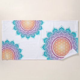 マンダラフラワー・オブ・ライフ・サン ビーチタオル