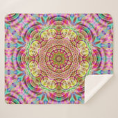 マンダラフラワー：芸術的デザイン シェルパブランケット (正面(横))