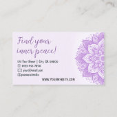 マンダラフローラデザインヨガスタジオパープルパステル 名刺 (裏面)