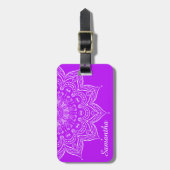 マンダラブライトパープルラゲッジタグ ラゲッジタグ (正面縦)