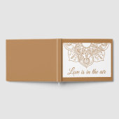 マンダラブラウンボホインディアンヴィンモダンテージウェディング ゲストブック (全面)