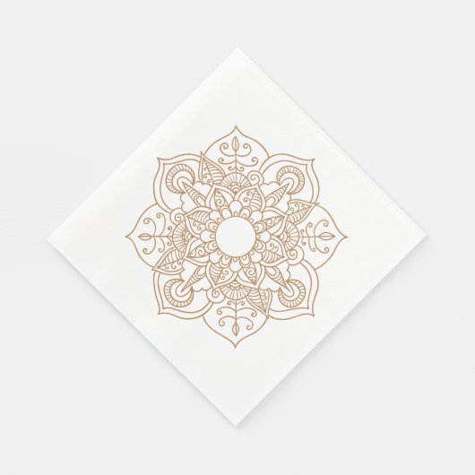 マンダラブラウンボホインディアンヴィンモダンテージウェディング スタンダードランチョンナプキン (角)